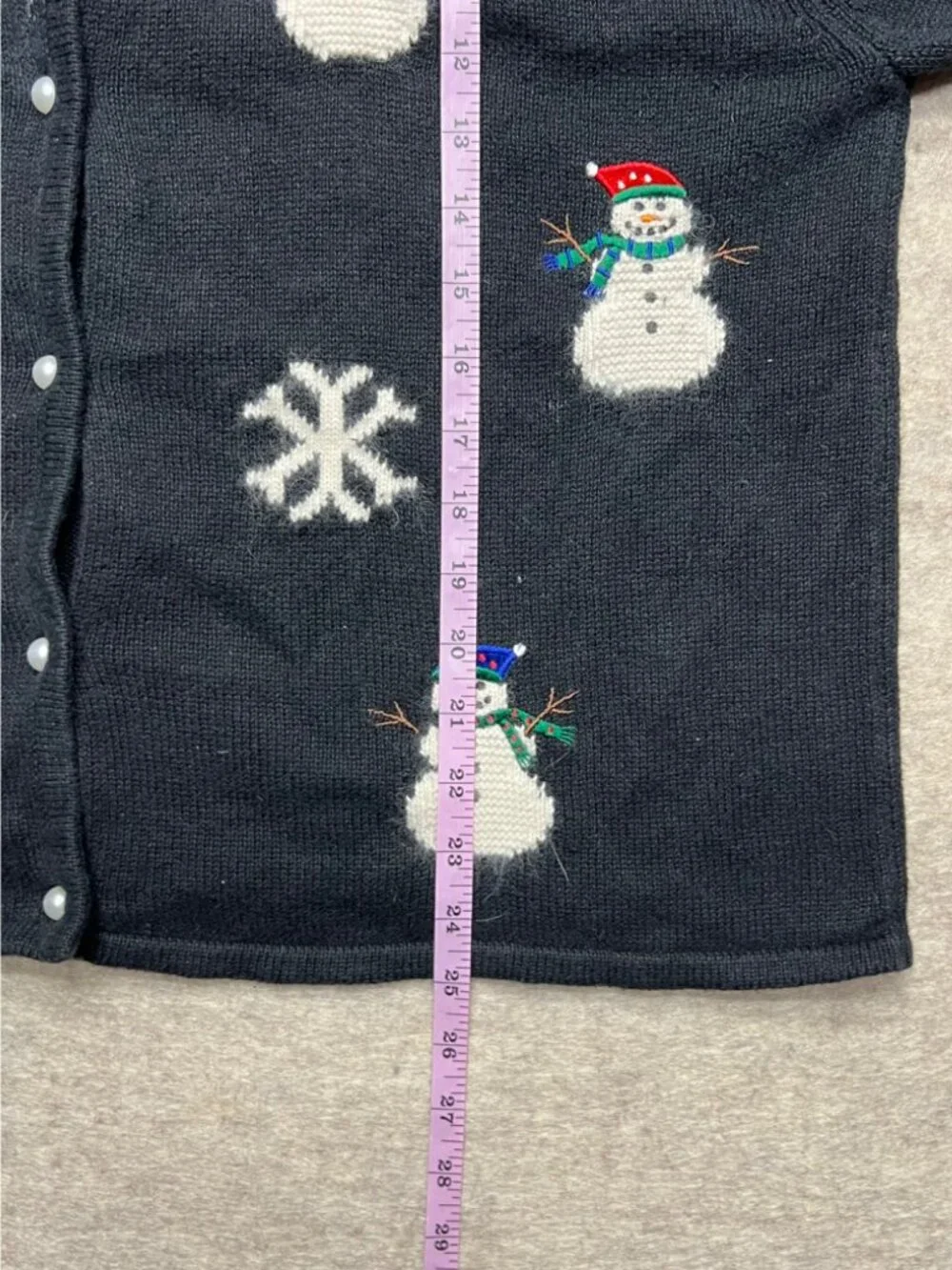 Vintage Crystal Kobe Snowman Cardigan Sweater Ugly Christmas Holidayinter sweate - Picture 8 of 8